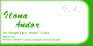 ilona andor business card